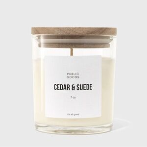 Public Goods Cedar & Suede Soy Candle 7oz.